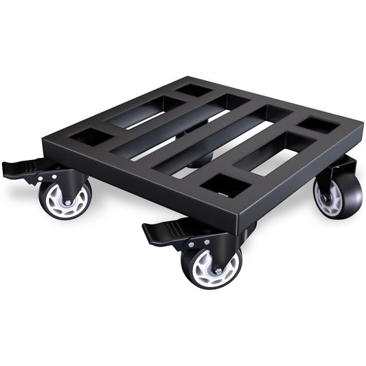 TRUSOON Metal Furniture Utility Dolly, 14" x 14" Heavy Duty Moving Dolly with Locking Wheels, 800lbs Capacity Compact Mobile Base for Home Office, Workshop, Garage, Black