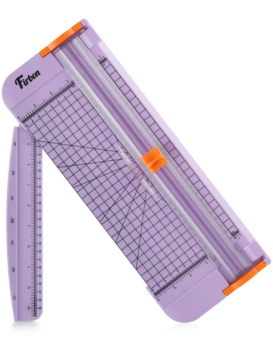 Firbon Purple A4 Paper Cutter, 12 Inch Titanium Straight Paper Trimmer with Side Ruler for Scrapbooking Craft, Paper, Coupon, Label, Cardstock