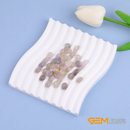 GEM-Inside 10mm Heart Charms Natural Gray Agate Gemstone Stone Beads for Jewelry Making Full 15" Strand Power Energy Healing Chakra Stone Beads