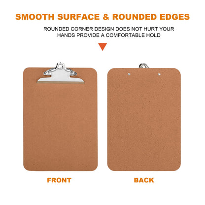 HERKKA 10 Pack Hardboard Office Clipboards - A4 Letter Size, ECO Friendly