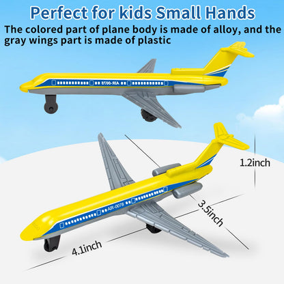 Toy Airplane 6 Pack, Diecast Airplane Toy for Boys Age 3 4-7 8-12, Alloy Planes Model/Glider Planes/Airlines Plane Toys for Kids Birthday Airforce Party Favors