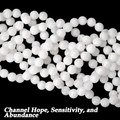 70PCS Natural 8MM Healing Gemstone, Moonstone Energy Stone Round Loose Beads, Semi-Precious Crystal Beads with Free Elastic String for Jewelry Making DIY