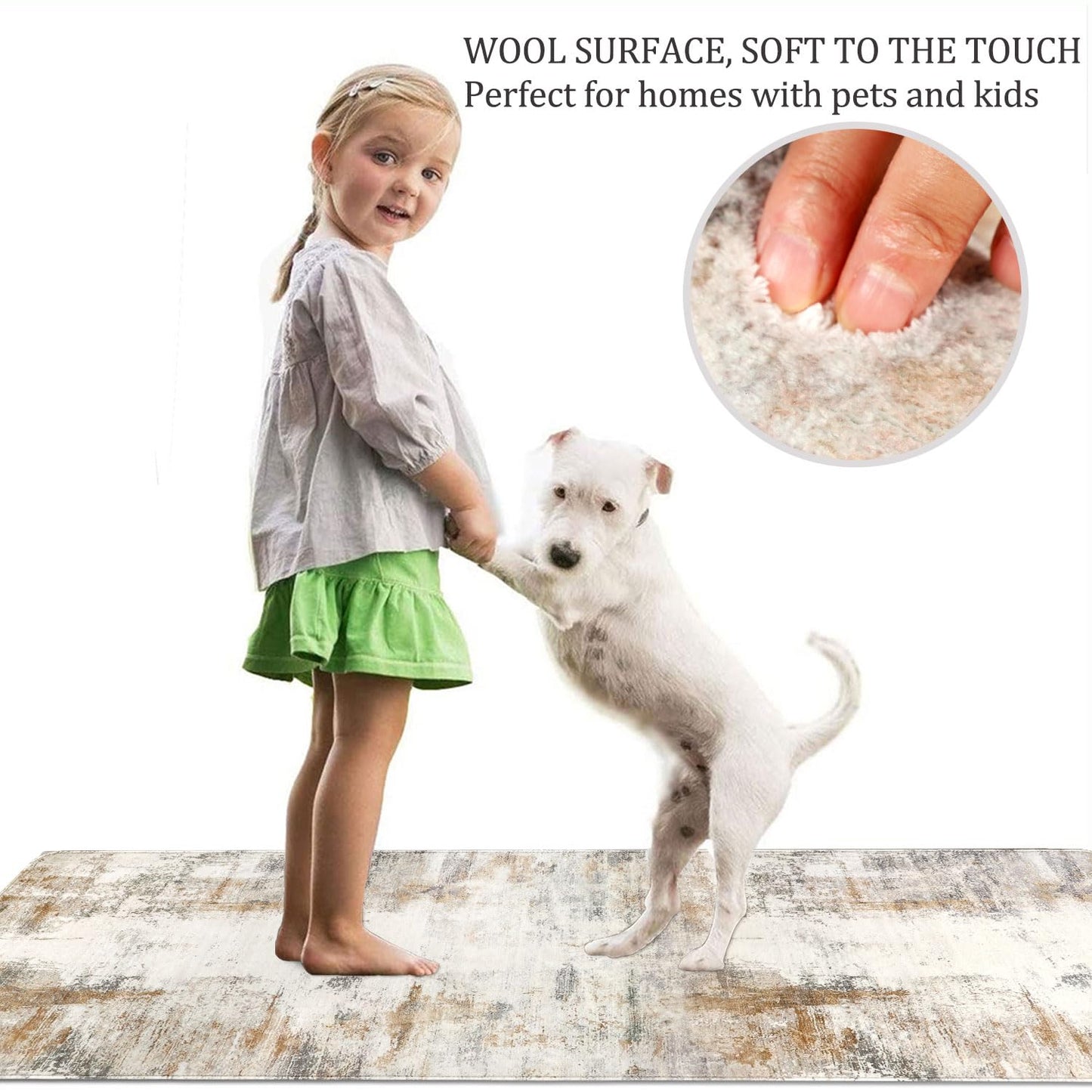 famibay Runners for Hallways Non Slip, Modern Abstract Washable Runner Rug, Soft Hallway Rug Pet Friendly Faux Wool Low Pile Carpet Floor Runner for Kitchen Bathroom Bedroom(Beige/Camel)