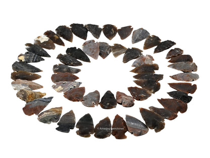 Amazing Gemstone 50 Pieces Fancy Jasper Arrowhead Bulk, Crystal and Healing Stone Flint Rock Arrow Head - 1 to 1.5 Arrowheads for DIY Project Craft Point Jewelry Making