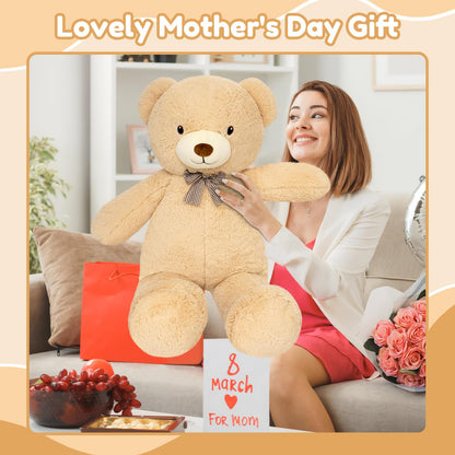 SQEQE Giant Teddy Bear Stuffed Animals 39 in, Large Teddy Bear Plush for Kids Adults, Cute Huge Plushies for Birthday Valentine's Gift