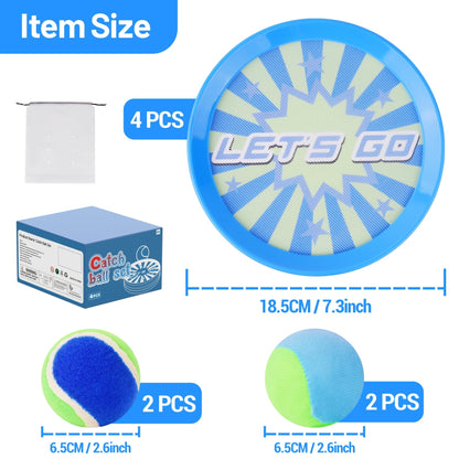 ANNKIE Kids Toys Toss and Catch Ball Set Game with 4 Paddles 4 Balls,Beach Toy Pool Toy Outdoor Yard Game for Kids Ages 3-12,Toys for Toddlers Age 3-5, Gifts for 3 4 5 6 7 8 9 10+ Year Old Boys Girls