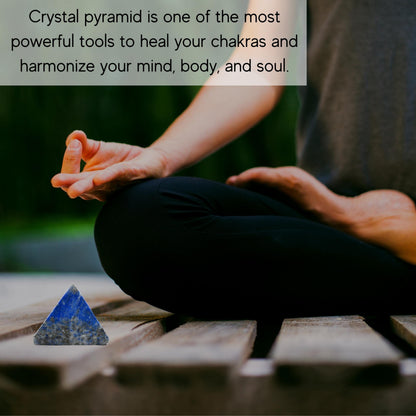 Amazing Gemstone Lapis Lazuli Pyramid Crystal Healing Stones - 1" Great Pyramid Figurine of Natural Stone Pyramid for Meditation, Reiki, Chakra Balancing and Crystal Pyramids Grid