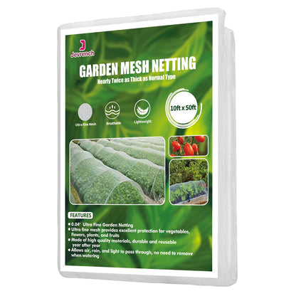 Garden Netting, Jevrench Durable Ultra Fine Garden Netting, Garden Plant Cover Row Cover Makes Plants, Vegetables, Fruits, and Flowers Grow Better (10ft x 50ft)
