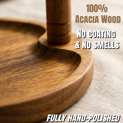 LEASUR Solid Acacia Key Tray, Jewelry Tray with Ring Holder Dish, Organizer for Entryway Table Dresser Nightstand Bathroom, Decorative Wooden Room Decor Gift for Women Men