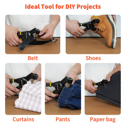 Grommet Tool Kit, 3/8 Inch Handheld Eyelet Kit Hole Punch Grommet Eyelet Press Pliers with 300 Silver Anti-Rust Grommets for Tarp Leather Fabric Tent and So On