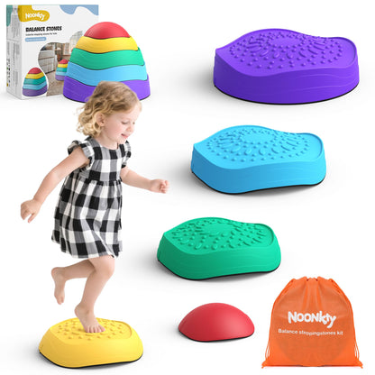 Stepping Stones, 5pcs Non-Slip Stepping Stone, Sensory Stepping Stones for Coordination Skills & Promoting Balance, Balance Outdoor Indoor