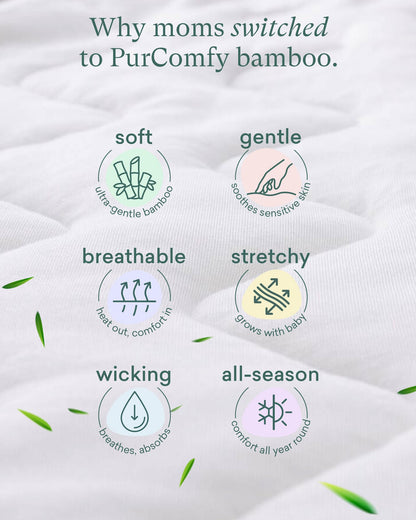 PurComfy Supersoft Sleep Sack 1.0 TOG, Premium Bamboo Viscose Baby Sleeping Bag, 2-Way Safe Zipper Sleep Sacks 6-15 Months (Forest)