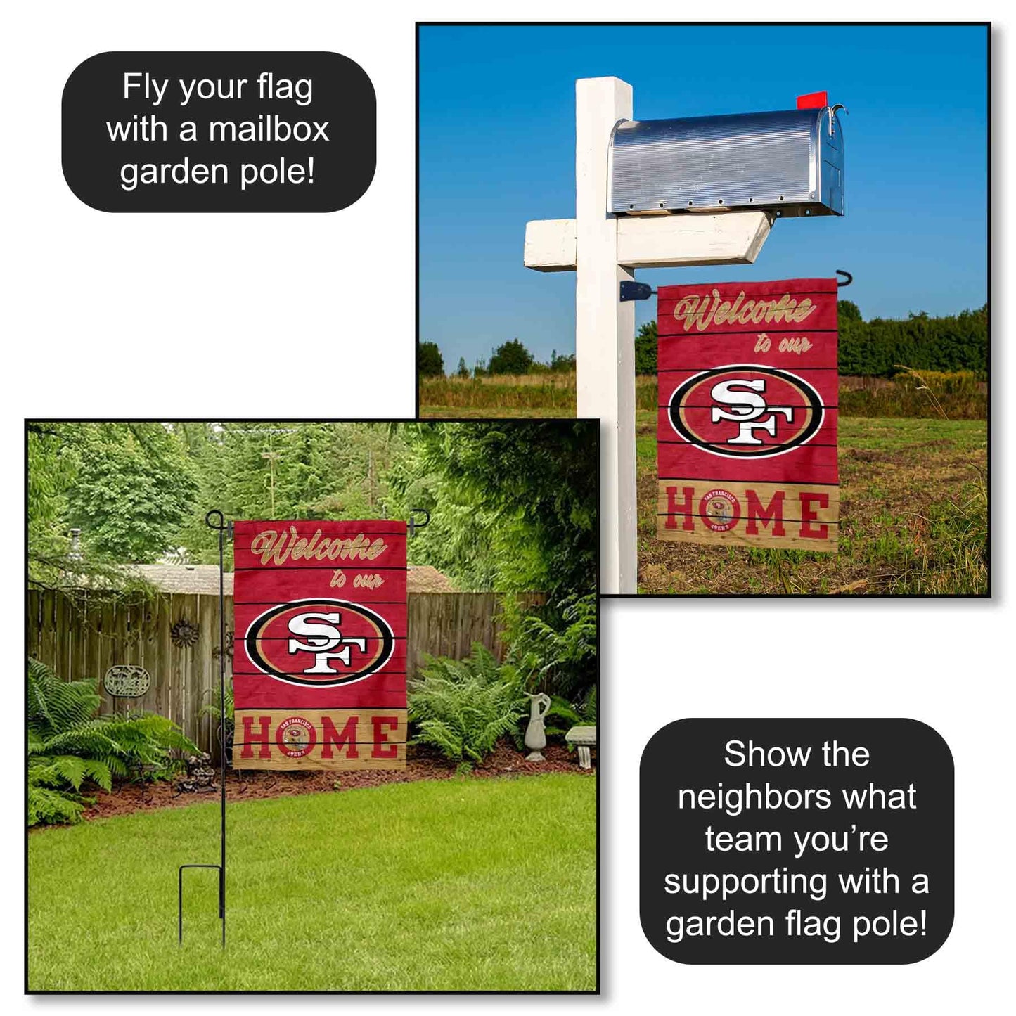 San Francisco 49ers Welcome Home Decorative Garden Flag Double Sided Banner