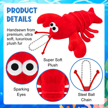 SYWHXY 12Pack Lobster Toy Cute Plush Lobster Stuffed Animal Crab Doll for Kids, Soft Mini Plush Stuffed Lobsters Crab Hanging Ornaments for Key Purse Bag Backpack DIY Birthday Favors