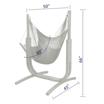 SANIWERKE® Hammock Chair with Stand, Caribbean Hammock Chair and Laminated Wooden Stand Combo, Sturdy Design, 400LBS Capacity, 70x50Inches, Jumbo Haven Lounger for Indoor Outdoor (Rich Mocha)