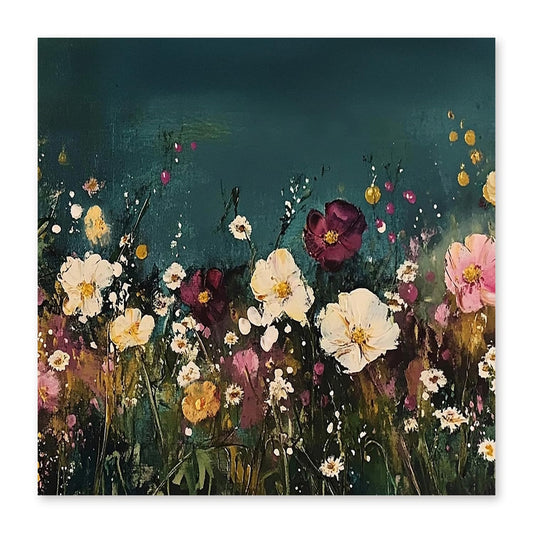 RLTXBUK Vintage Floral Diamond Art Kits, Rustic Cottagecore Wildflower Field Botanical Gem Diamond Painting Art Kits for Adults Kids Beginners, Cottagecore Floral Room Decor 11.8x11.8 Inch