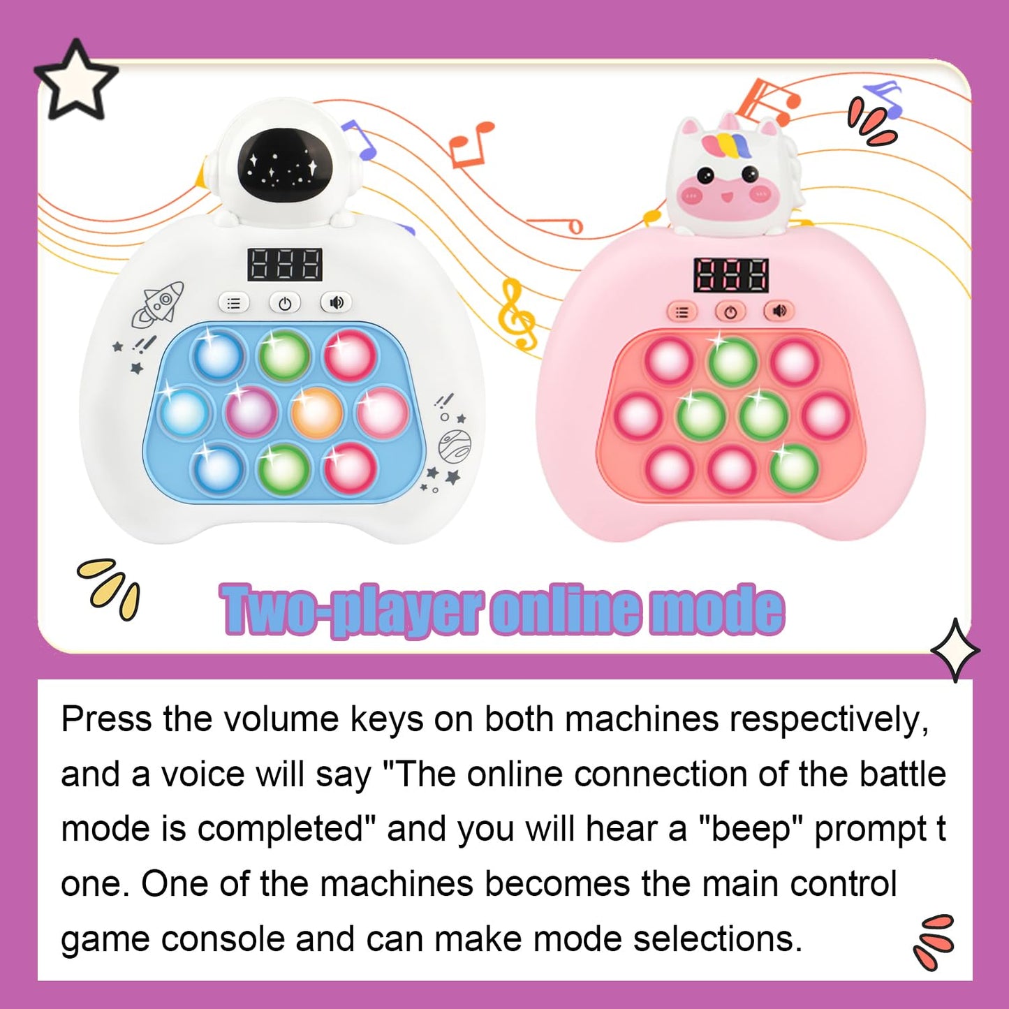 Fidget Toys for Kids, Handheld Puzzle Game with LED Screen & Multiplayer Mode, Sensory Toys for 3-12 Year Old Girls Boys, Fun Battle Gifts for Friends（Christmas）