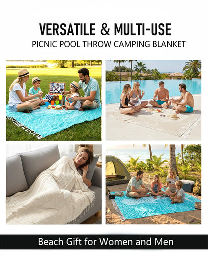 Yongoes Oversized Turkish Beach Towel Blanket Cotton Giant XL Sandproof Towels Huge Linen XXL Extra Large Big Throw Quilt Blankets for Adults Beige Turtle