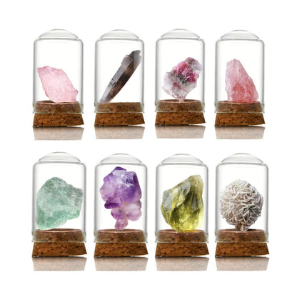 Healing Crystals 8pcs Different Gemstone and Crystals Sets in Wishing Crystal Bottles for Positive Energy Spiritual Healing Meditation and Bring Good Luck Great Choice for Gift (crystal stone A)