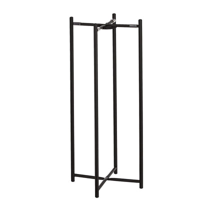 Amazon Basics Two-Tier Indoor Outdoor Metal Round Plant Stand for Multiple Plants, Rustproof Flower Holder with Plant Shelf, Black