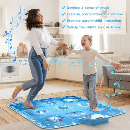 GirlsHome Dance Mat - Frozen Toys for Girls Rhythm Step Play Mat, Electronic Dance Pad with 5 Game Modes, Built-in Music, Touch Sensitive Light Up LED, 2026 New CPF Birthday Gift for Kids Girls 3-12