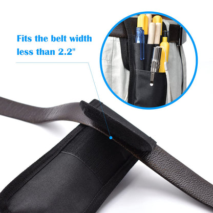 2 Pcs KATOLK Belt Pen Holder, Multifunctional Adjustable Tactical Pencil Pouch, Detachable Military Duty Pencil Sleeve Case, Can Hold Pens, Rulers and Scissors (Black)
