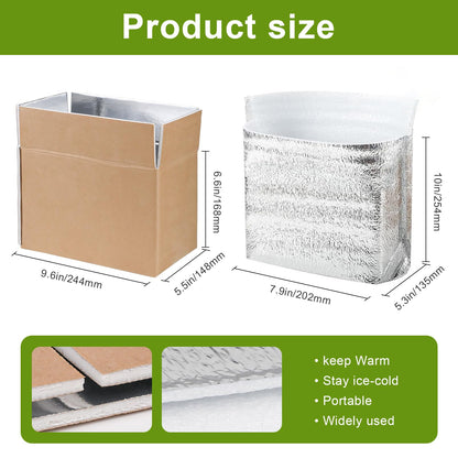 Acrridi 6 Pack Heavy Duty Insulated Shipping Boxes with Foil Liners, 9.4''x5.5''x6.9'' Small Cooler Box for Food Delivery, Reusable Thermal Mailing Kit for Perishable Goods, Vegetables, Meat, Cheese