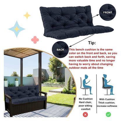 YXMKJOS Swing Cushion Replacement Outdoor Porch Waterproof Bench Cushion 2-3 Seater Washable Bench Replacement Cushions for Outdoor Patio Porch Swing Cushions