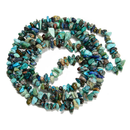 PLTbeads 7-8mm Natural Azurite Fynchenite Gemstone Chips Beads Healing Crystals Waist Bracelets Necklace Kit Irregular Stone DIY Crafts Design Jewelry Making