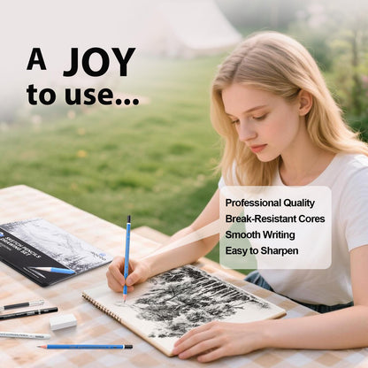 ROCOD Sketch Pencils for Kids and Adults Drawing, 26-Piece Profession Sketching Pencils, Drawing Pencil for Artists Beginner Sketching, Art Graphite Pencil 6B to 4H