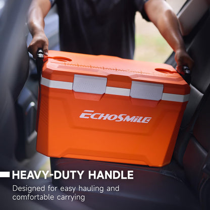 EchoSmile 35 Quart Cooler, Ultra-Light Hard Coolers, Outdoor Insulated Ice Chest Box for Camping, Drink, Beach, Fishing and Boating