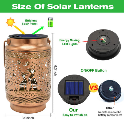Dog Solar Lanterns Outdoor Waterproof Garden Decor, Dog Gifts for Mothers Day Women Mom Grandma Birthday, Metal Sunflower Hanging Solar Lights for Outside Yard Patio Pathway Backyard Porch