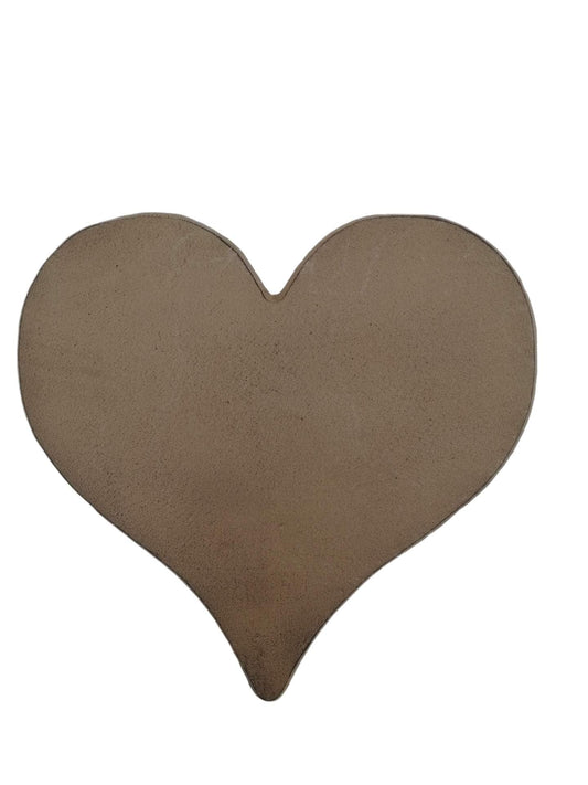 Comfy Hour 10 Inch Heart Shaped Cast Iron Garden Stepping Stone, Heavy Duty Decorative Metal Paver for Outdoor Walkway, Lawn & Yard Art Decor, Weatherproof Rustic Path Stone, Brown,