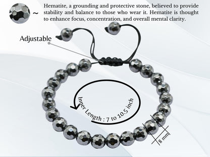Amazing Gemstone Hematite Bracelet for Women - Chakra Mens Bracelet Protection Crystals and Healing Stones - Blessing Bracelet Spiritual Meditation Gift Christmas Stocking