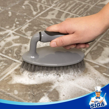 MR.SIGA Heavy Duty Scrub Brush with Comfortable Grip, Cleaning Brush for Bathroom, Shower, Sink, Floor, 2-Pack