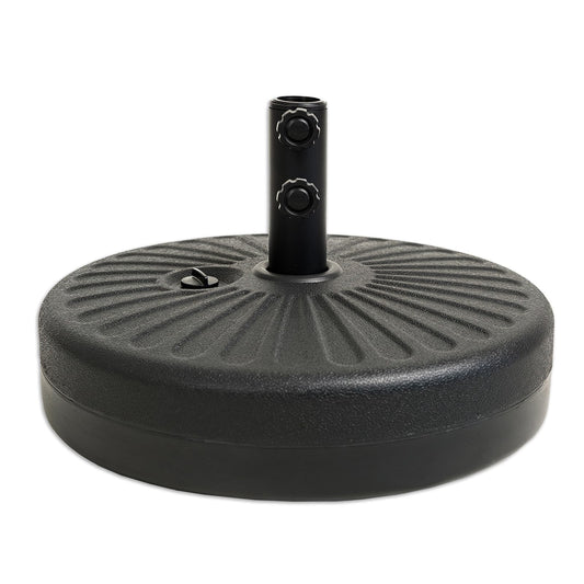 Helios&Hestia 78 lb Heavy Duty Round Umbrella Base, Plastic Water and Sand Fillable Outdoor Stand Weight for Patio Market Table Umbrella, Black