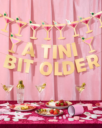 xo, Fetti Martini 3D Pop Up Gold Foil Banner - 5 Ft. | Bachelorette Decoration, Birthday Party Sign, Casino Decor, Girl Cocktail Backdrop, Vegas Photo Booth Background