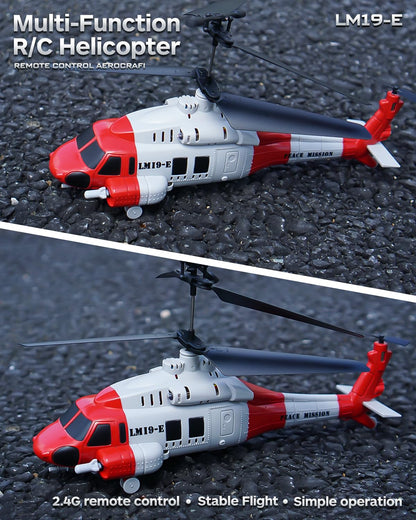 LMRC Army RC Helicopter with 10 Missiles, LM19-E 2.4GHz Remote Control Helicopter for Beginners and Adults, Military Helicopter Toy, LED Lights, Altitude Hold, One-Key Take Off, Indoor Friendly