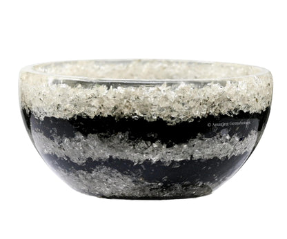Amazing Gemstone - 3" Orgonite Black Tourmaline & Clear Quartz Crystal Bowl for Meditation, Crystals and Healing Stones Gift and Protection