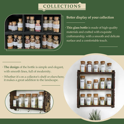 40-Pack 1.35 oz (40 ml) Glass Bottles with Cork Stoppers – for Spell Bottles, Spice Jars, DIY Party Favors, Travel Memories & Plant Propagation – Empty Recyclable Containers for Crafts, Kitchen,Décor