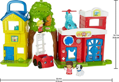 Fisher-Price Little People Toddler Toy Animal Rescue Playset with Lights Sounds Figures & Vehicles for Pretend Play Kids Ages 1+ Years