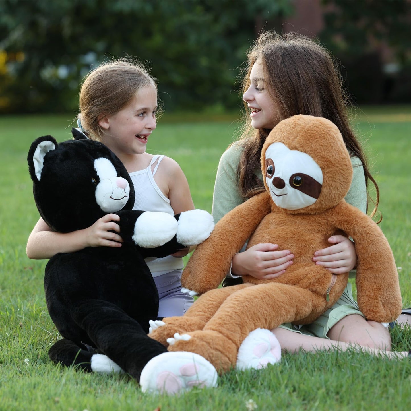 Tezituor 3.2lbs Giant Sloth Stuffed Animal, 39.5inches Long Legged Stuffed Sloth Plushies for Hugs, Hugging Soft Sloths Plush Body Pillow Birthday Christmas Toy Gift for Boys Girls