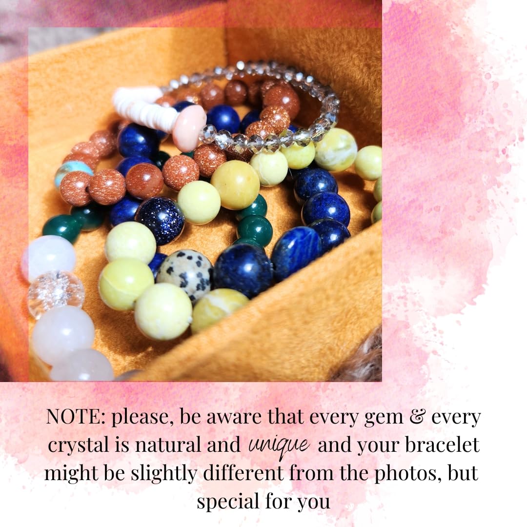 Handmade Jewelry: Crystal Bracelets for Women with Natural Gemstones - Boho Gifts by IMEL Studio (Turquoise Joy Radiance for revitalization and immunity)