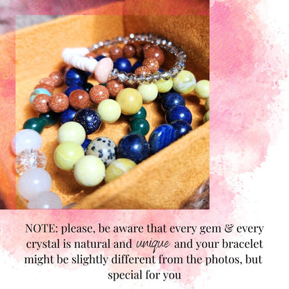 Handmade Jewelry: Crystal Bracelets for Women with Natural Gemstones - Boho Gifts by IMEL Studio (Forest Snowflake Harmony for healing and tranquility)