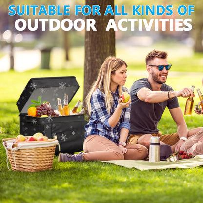 Cooler with Wheels and Handle, 50 Can Rolling Cooler, Portable Collapsible Soft Cooler with Wheels, Leakproof Insulated WheeledCooler for Beach, Camping, Patio Travel, Outdoor, Ball Fields