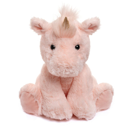 Laila and Lainey Pink Unicorn Stuffed Animal – 10” Fluffy Plush Unicorn with Gold Sparkly Horn for Girls