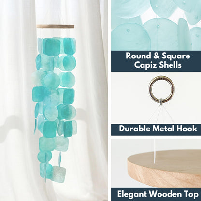 Solange & Frances Wind Chimes for Outside. Capiz Shell Wind Chime Outdoor Decor. Unique House Decor and Birthday Gifts for Women. Ideal Gifts for Women Who Have Everything