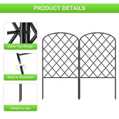 OUSHENG 25 Pack Decorative Garden Fence, Total 27ft(L) x 24in(H) Animal Barrier Border, Rustproof Metal Wire Section Edging Fencing Panel for Outdoor Patio Garden Yard, Arched