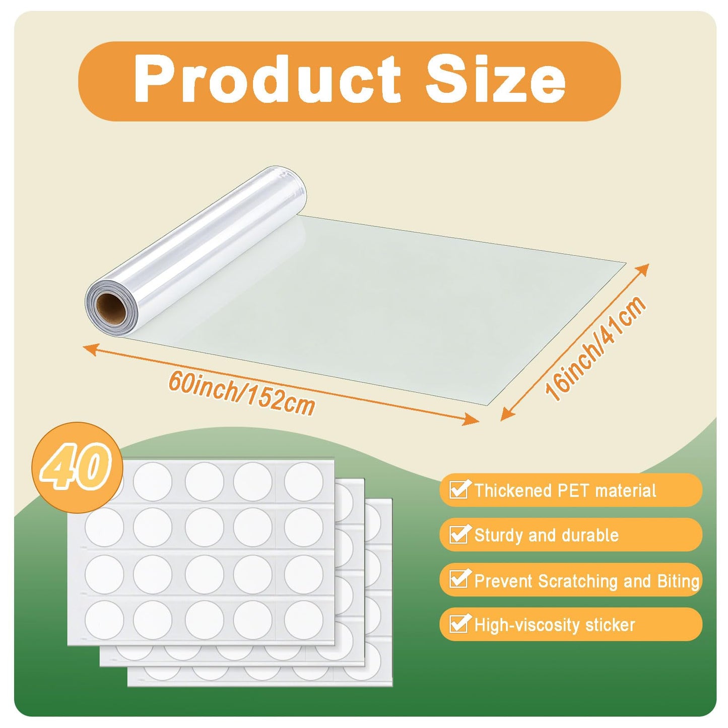 Serendipresent Tree Trunk Protector Guard - 60" L x 16" W PET Plastic Wrap for Iguana & Cat Prevention, Including Waterproof Transparent Acrylic Double-Sided Adhesive