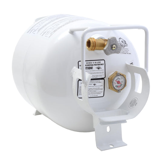 Flame King YSN201HZL 20-LB Steel Horizontal Propane Tank Cylinder for Fire Pits and Tables, Patio Heaters, Barbeques, RVs, and Truck Campers, White